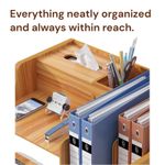 Carti si Birotica - Birotica - Accesorii de birou - Bibliorafturi - Organizator birou din lemn, 9 compartimente, organizator documente A4, bibliorafturi si accesorii, maro deschis - Infinity.ro