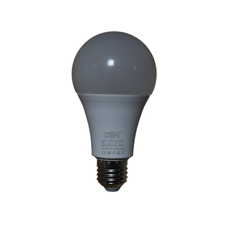 Casa si Gradina - Corpuri si surse de iluminat - Becuri si tuburi neon - Becuri - Bec LED E27 12W cu senzor crepuscular, auto ON/OFF, 6500K ,culoare- alb, rece - Infinity.ro