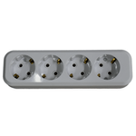 Casa si Gradina - Electrice - Accesorii electrice - Prelungitoare, triple, fise - Cap prelungitor cu patru posturi Schuko contact cupru, plastic ignifugYW-5814 - Infinity.ro
