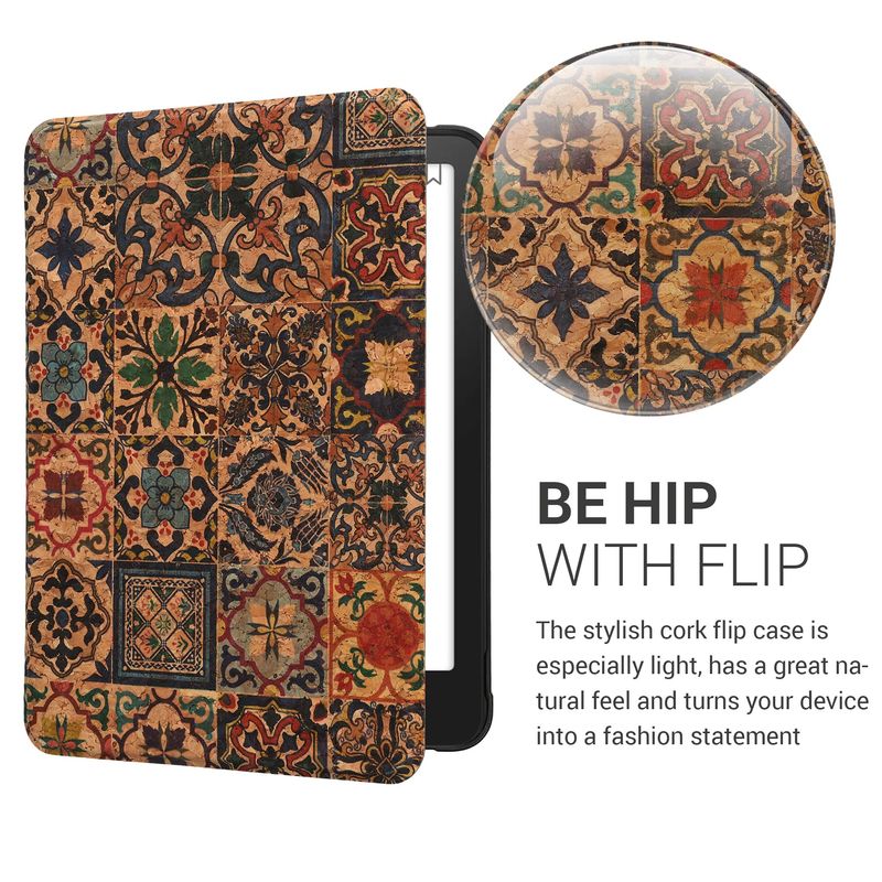 Laptop, Telefoane si Tablete - Ebook reader si accesorii - Accesorii eBook Reader - Husa Kwmobile pentru Amazon Kindle Paperwhite 12 (2024), Colorsoft, protectie la socuri, pluta, multicolor - Infinity.ro