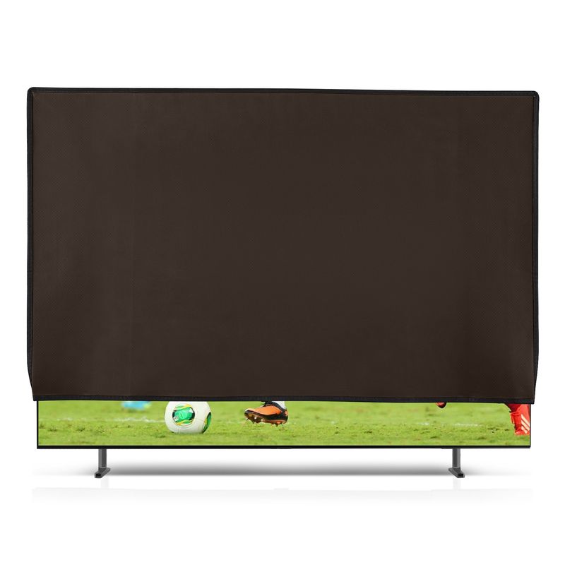 TV, Audio-Video si Foto - Accesorii TV si audio - Accesorii TV - Husa de protectie pentru TV Kwmobile, protectie la praf, 85 inch, textil, maro - Infinity.ro