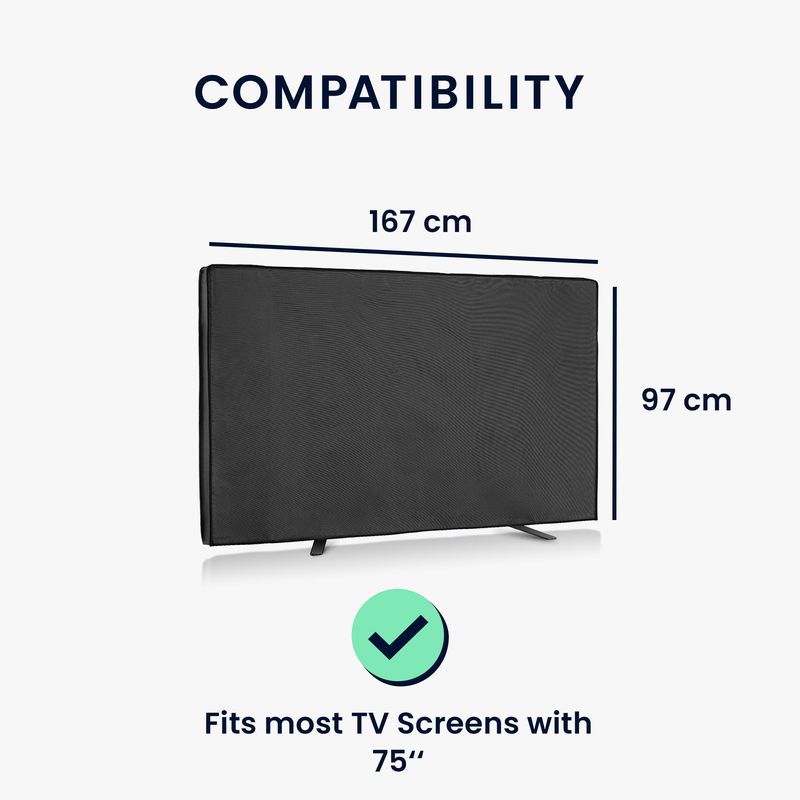 TV, Audio-Video si Foto - Accesorii TV si audio - Accesorii TV - Husa de protectie pentru TV Kwmobile, protectie la apa, 75 inch, poliester, negru - Infinity.ro