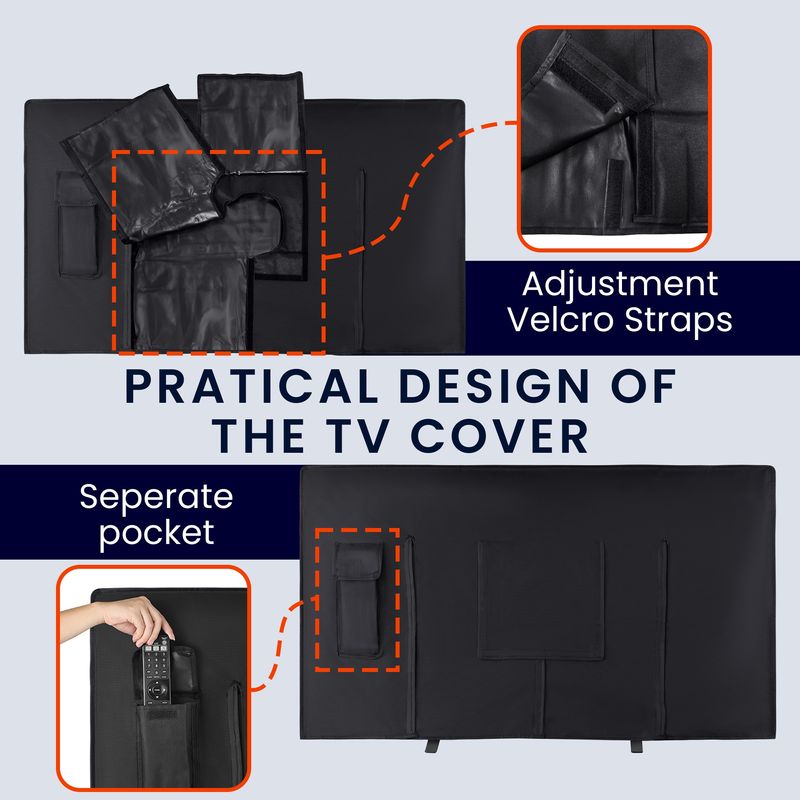 TV, Audio-Video si Foto - Accesorii TV si audio - Accesorii TV - Husa de protectie pentru TV Kwmobile, protectie la apa, 75 inch, poliester, negru - Infinity.ro