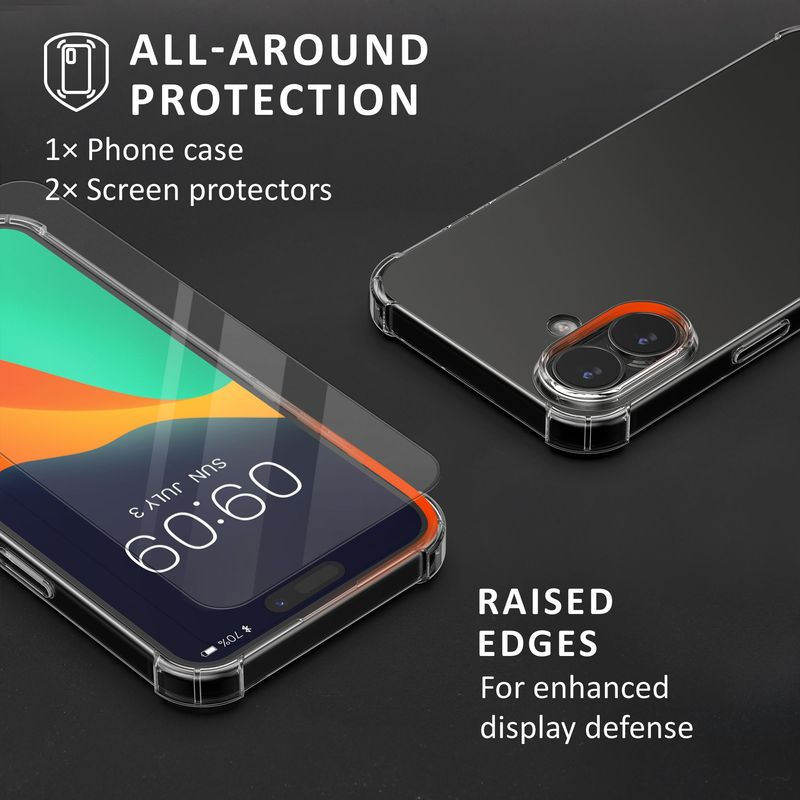 Laptop, Telefoane si Tablete - Telefoane mobile si accesorii - Accesorii Telefoane - Huse telefoane - Husa Kalibri pentru iPhone 17, protectie la socuri, TPU, sticla temperata, transparent - Infinity.ro