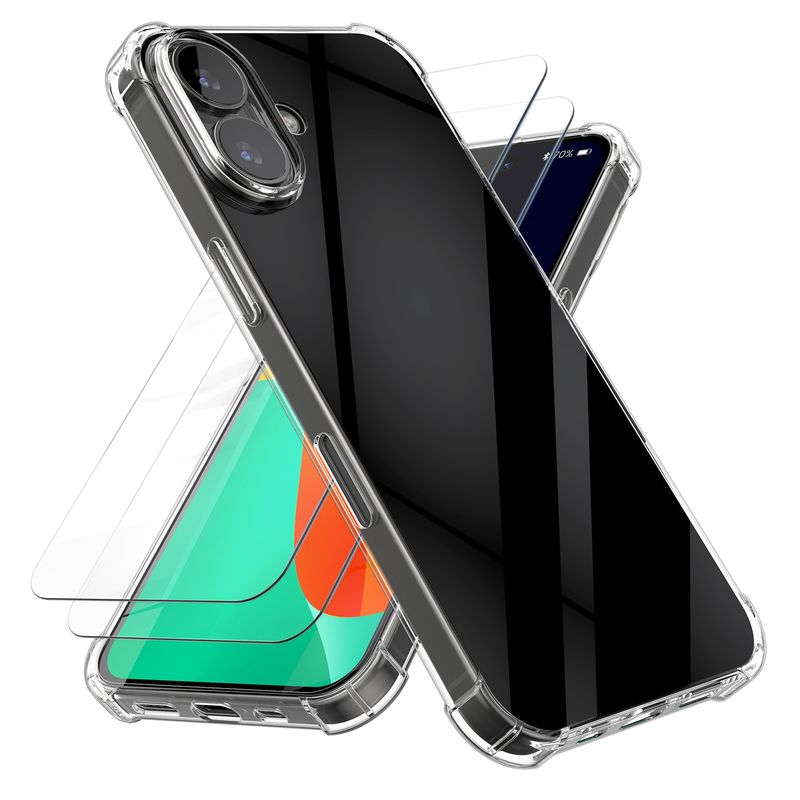 Laptop, Telefoane si Tablete - Telefoane mobile si accesorii - Accesorii Telefoane - Huse telefoane - Husa Kalibri pentru iPhone 17, protectie la socuri, TPU, sticla temperata, transparent - Infinity.ro