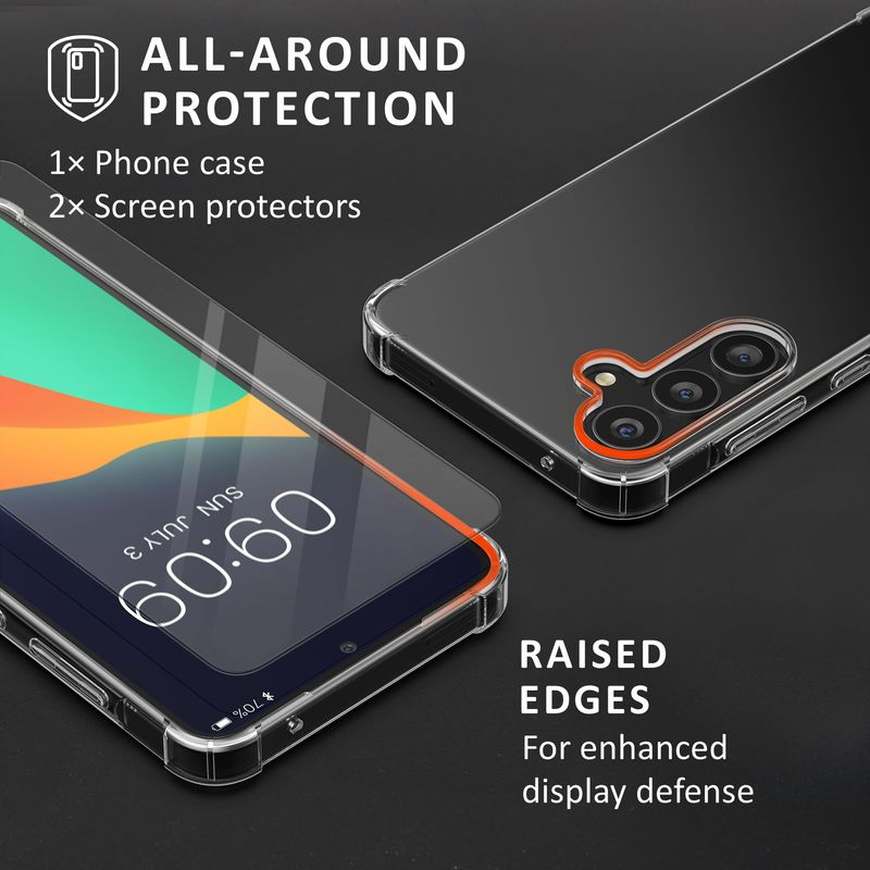 Laptop, Telefoane si Tablete - Telefoane mobile si accesorii - Accesorii Telefoane - Huse telefoane - Husa Kalibri pentru Samsung Galaxy A55 5G, protectie la socuri, TPU, sticla temperata, transparent - Infinity.ro