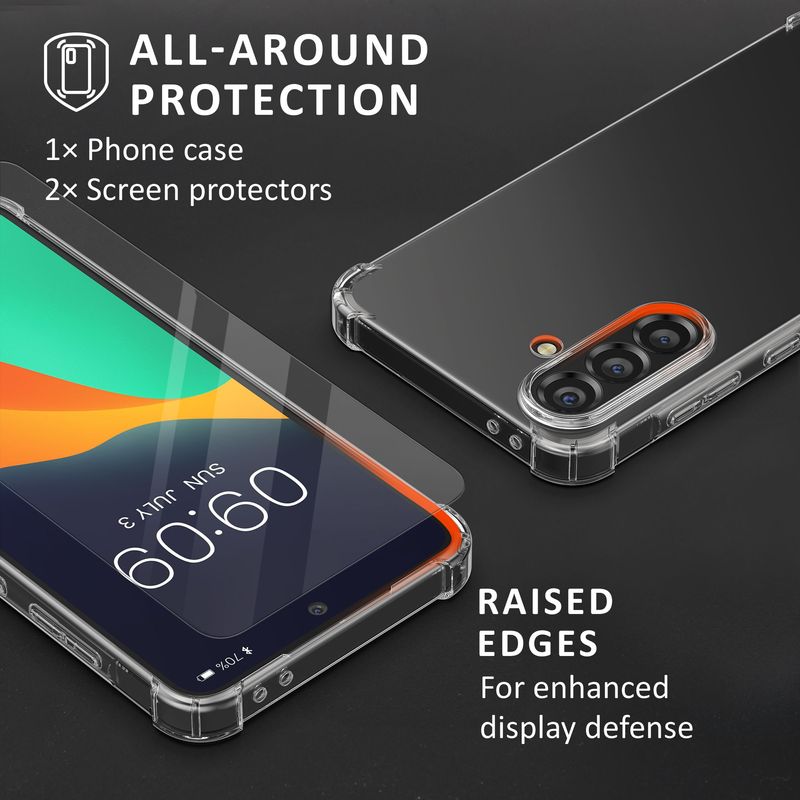 Laptop, Telefoane si Tablete - Telefoane mobile si accesorii - Accesorii Telefoane - Huse telefoane - Husa Kalibri pentru Samsung Galaxy A56 5G, protectie la socuri, TPU, sticla temperata, transparent - Infinity.ro