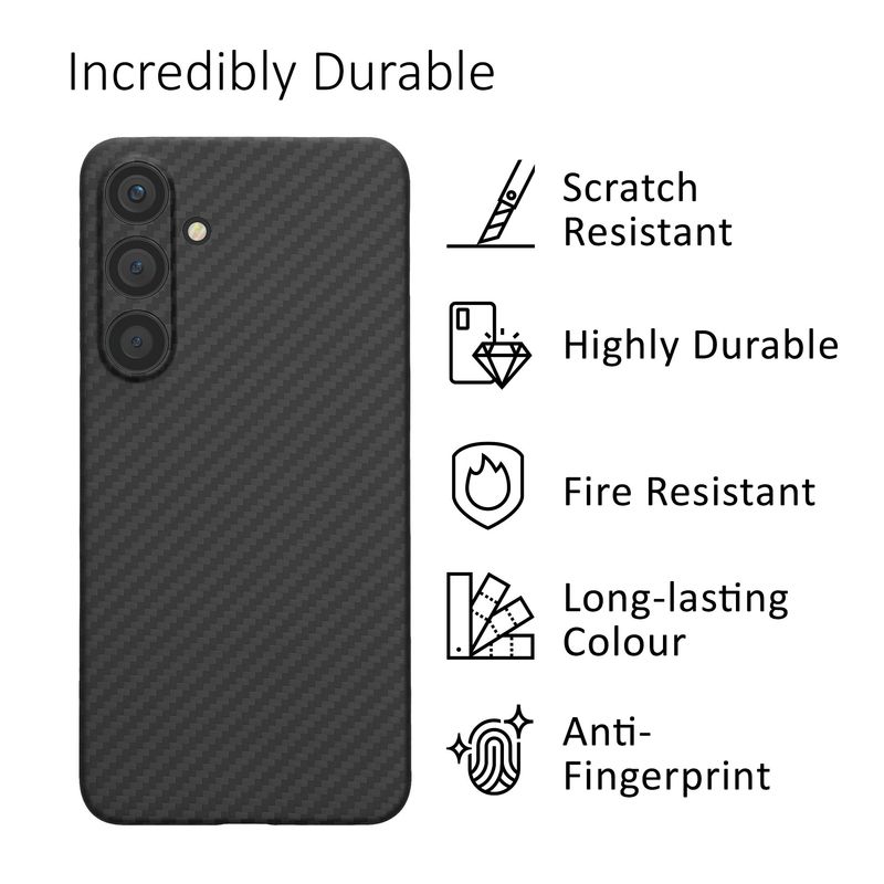 Laptop, Telefoane si Tablete - Telefoane mobile si accesorii - Accesorii Telefoane - Huse telefoane - Husa Kalibri pentru Samsung Galaxy S24, protectie la socuri, aramida, negru - Infinity.ro