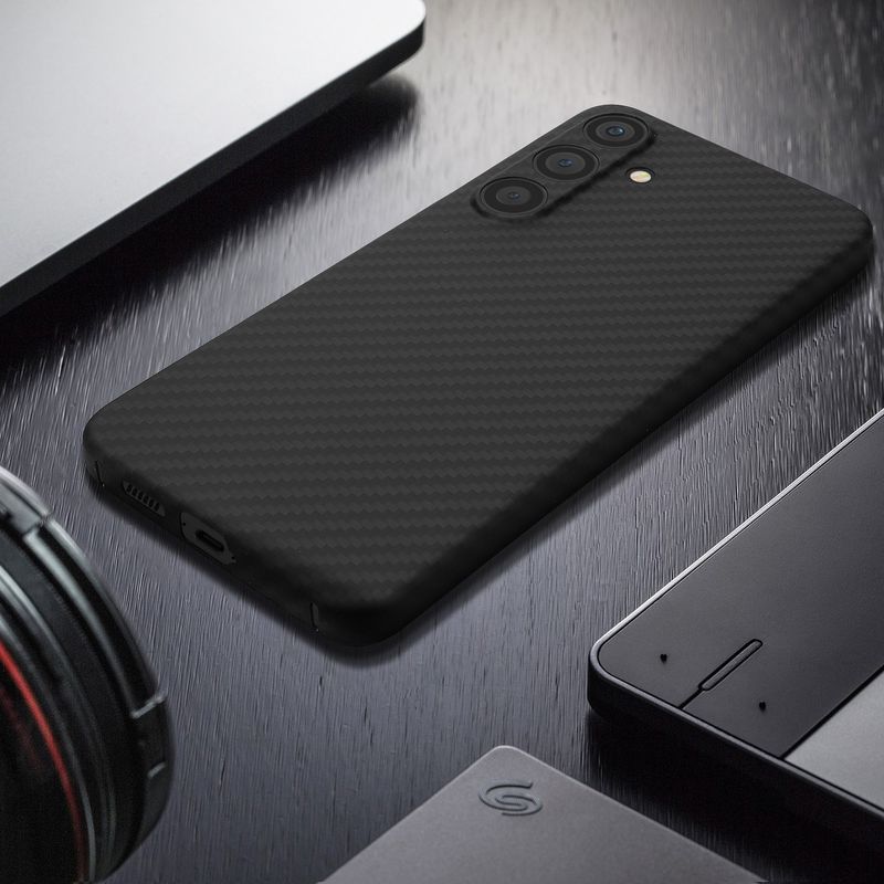 Laptop, Telefoane si Tablete - Telefoane mobile si accesorii - Accesorii Telefoane - Huse telefoane - Husa Kalibri pentru Samsung Galaxy S24, protectie la socuri, aramida, negru - Infinity.ro
