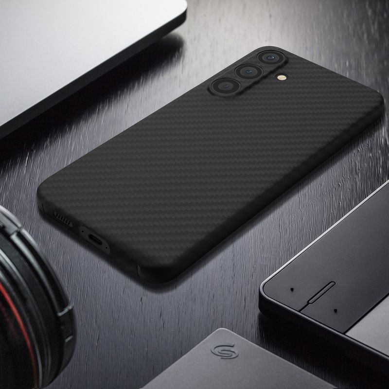 Laptop, Telefoane si Tablete - Telefoane mobile si accesorii - Accesorii Telefoane - Huse telefoane - Husa Kalibri pentru Samsung Galaxy S25 Plus, protectie la socuri, aramida, negru - Infinity.ro