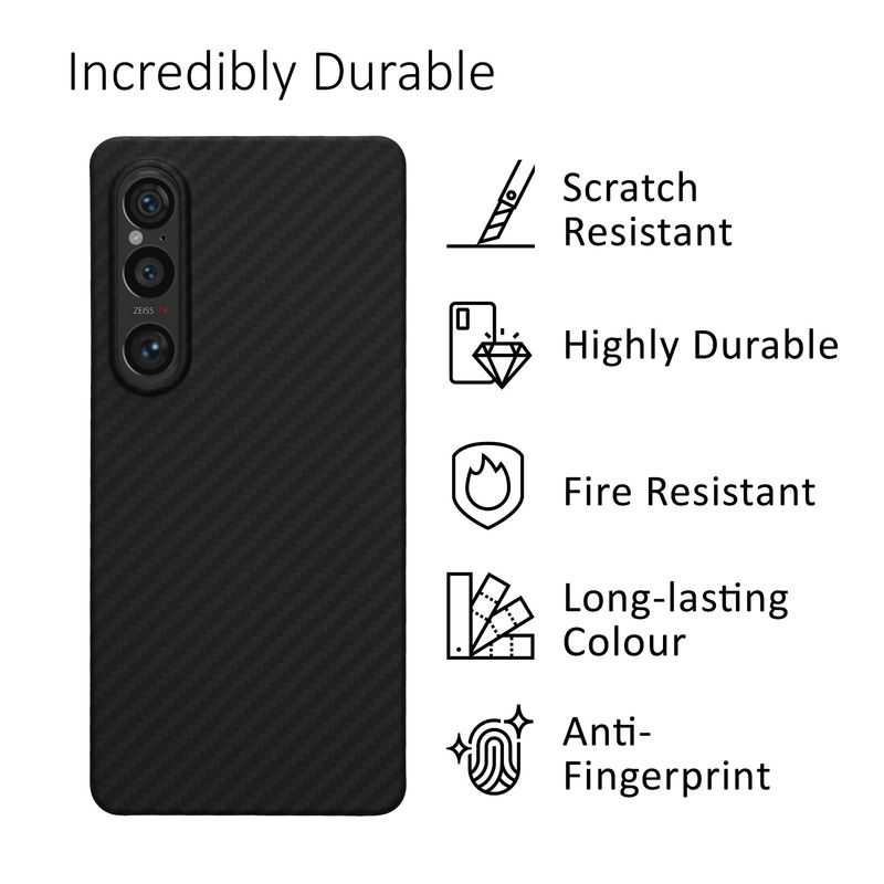 Laptop, Telefoane si Tablete - Telefoane mobile si accesorii - Accesorii Telefoane - Huse telefoane - Husa Kalibri pentru Sony Xperia 1 VI, protectie la socuri, aramida, negru - Infinity.ro