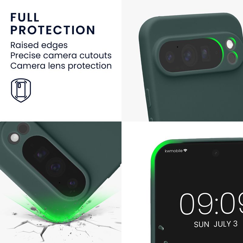 Laptop, Telefoane si Tablete - Telefoane mobile si accesorii - Accesorii Telefoane - Huse telefoane - Husa Kwmobile pentru Google Pixel 10 Pro XL, anti-alunecare, silicon, albastru verzui - Infinity.ro