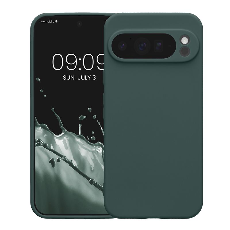 Laptop, Telefoane si Tablete - Telefoane mobile si accesorii - Accesorii Telefoane - Huse telefoane - Husa Kwmobile pentru Google Pixel 10 Pro XL, anti-alunecare, silicon, albastru verzui - Infinity.ro