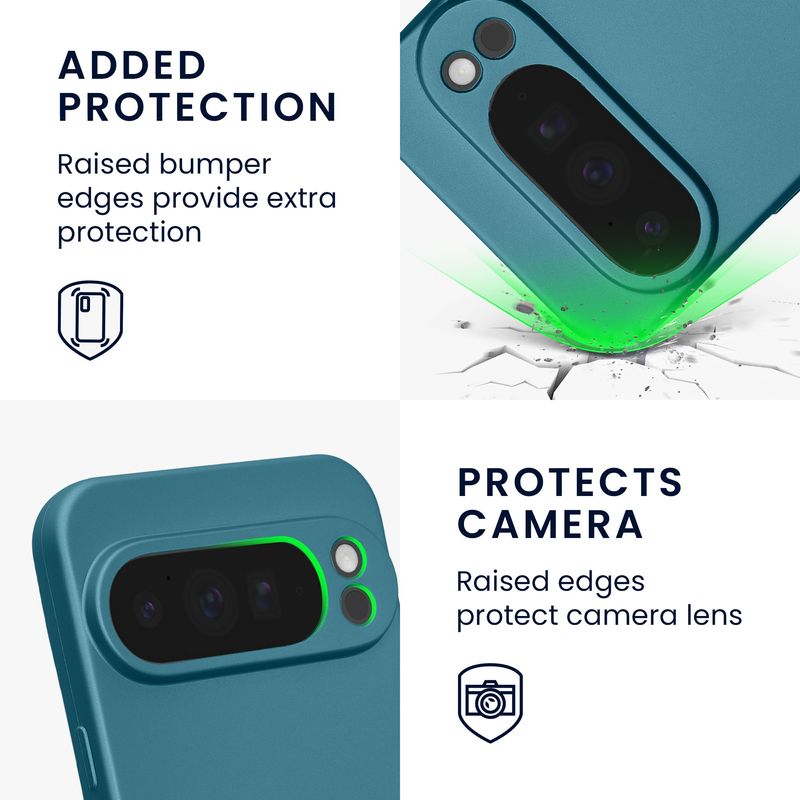 Laptop, Telefoane si Tablete - Telefoane mobile si accesorii - Accesorii Telefoane - Huse telefoane - Husa Kwmobile pentru Google Pixel 10 Pro XL, anti-alunecare, TPU, albastru - Infinity.ro