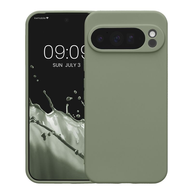 Laptop, Telefoane si Tablete - Telefoane mobile si accesorii - Accesorii Telefoane - Huse telefoane - Husa Kwmobile pentru Google Pixel 10 Pro XL, anti-alunecare, silicon, verde, gri - Infinity.ro