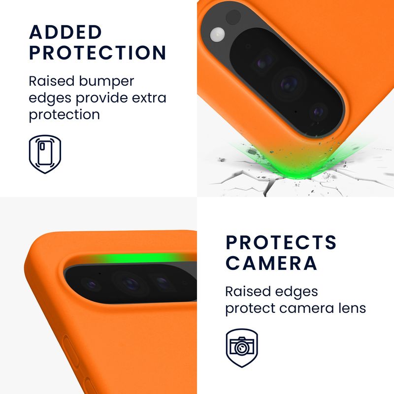 Laptop, Telefoane si Tablete - Telefoane mobile si accesorii - Accesorii Telefoane - Huse telefoane - Husa Kwmobile pentru Google Pixel 10 Pro XL, incarcare wireless, anti-alunecare, silicon, portocaliu - Infinity.ro