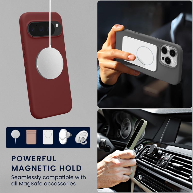 Laptop, Telefoane si Tablete - Telefoane mobile si accesorii - Accesorii Telefoane - Huse telefoane - Husa Kwmobile pentru Google Pixel 10 Pro XL, compatibilitate MagSafe, anti-alunecare, silicon, mov - Infinity.ro