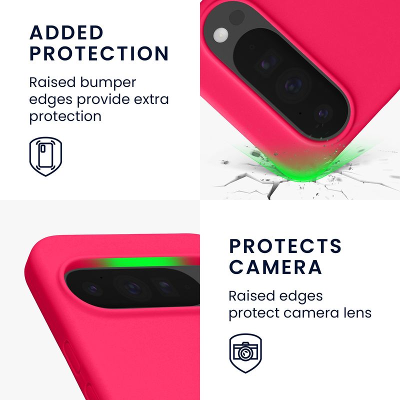Laptop, Telefoane si Tablete - Telefoane mobile si accesorii - Accesorii Telefoane - Huse telefoane - Husa Kwmobile pentru Google Pixel 10 Pro XL, incarcare wireless, silicon, roz neon - Infinity.ro