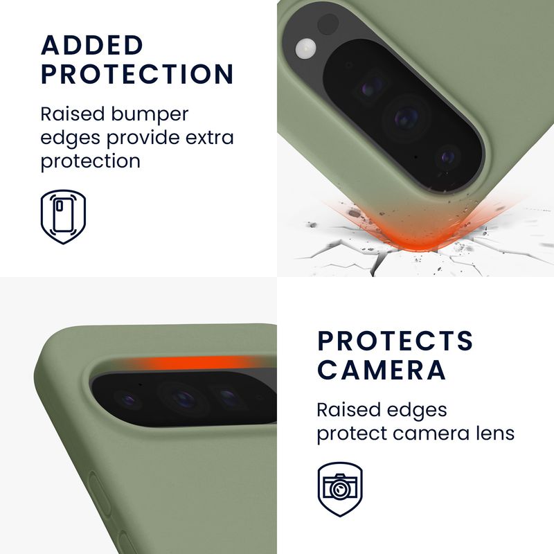 Laptop, Telefoane si Tablete - Telefoane mobile si accesorii - Accesorii Telefoane - Huse telefoane - Husa Kwmobile pentru Google Pixel 10 Pro XL, incarcare wireless, silicon, verde, gri - Infinity.ro