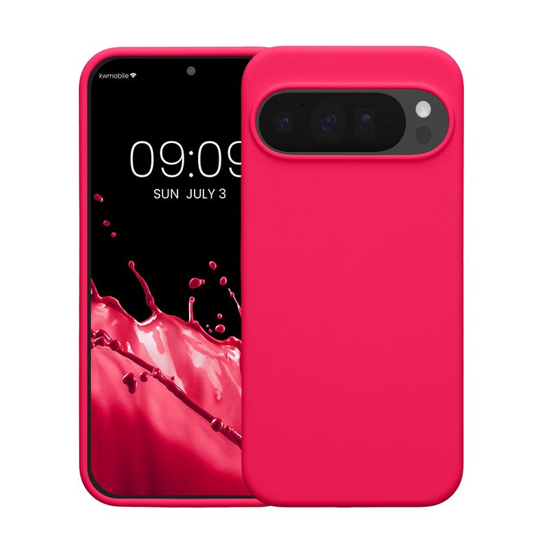 Laptop, Telefoane si Tablete - Telefoane mobile si accesorii - Accesorii Telefoane - Huse telefoane - Husa Kwmobile pentru Google Pixel 10 Pro XL, incarcare wireless, silicon, roz neon - Infinity.ro