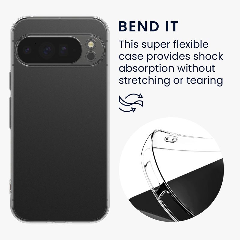 Laptop, Telefoane si Tablete - Telefoane mobile si accesorii - Accesorii Telefoane - Huse telefoane - Husa Kwmobile pentru Google Pixel 10 Pro XL, protectie la socuri, protectie la zgarieturi, silicon, transparent - Infinity.ro