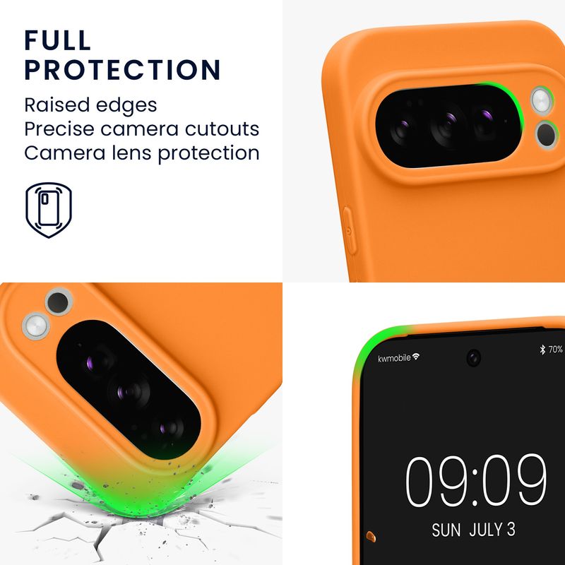 Laptop, Telefoane si Tablete - Telefoane mobile si accesorii - Accesorii Telefoane - Huse telefoane - Husa Kwmobile pentru Google Pixel 10 Pro, anti-alunecare, protectie la zgarieturi, silicon, portocaliu - Infinity.ro