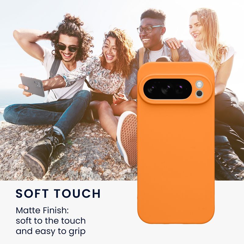Laptop, Telefoane si Tablete - Telefoane mobile si accesorii - Accesorii Telefoane - Huse telefoane - Husa Kwmobile pentru Google Pixel 10 Pro, anti-alunecare, protectie la zgarieturi, silicon, portocaliu - Infinity.ro