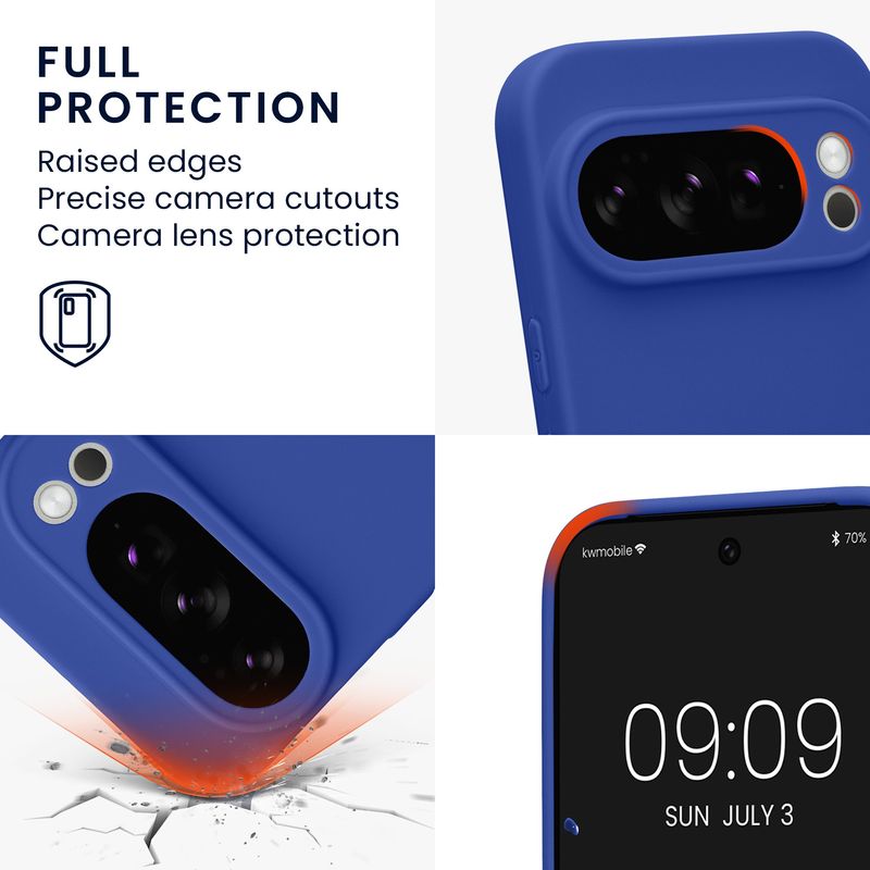 Laptop, Telefoane si Tablete - Telefoane mobile si accesorii - Accesorii Telefoane - Huse telefoane - Husa Kwmobile pentru Google Pixel 10 Pro, anti-alunecare, silicon, albastru baltic - Infinity.ro