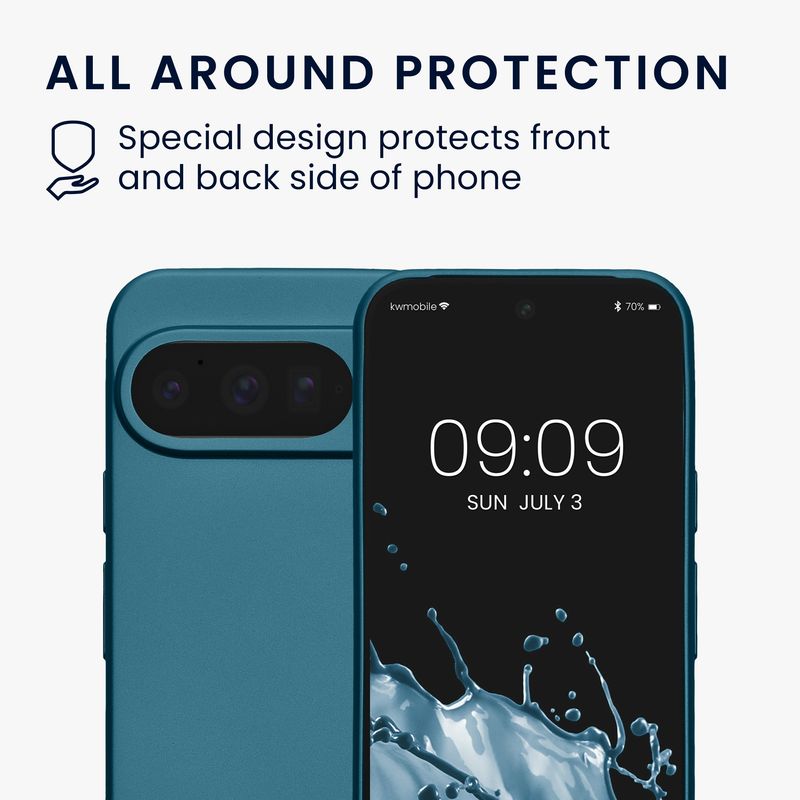 Laptop, Telefoane si Tablete - Telefoane mobile si accesorii - Accesorii Telefoane - Huse telefoane - Husa Kwmobile pentru Google Pixel 10 Pro, anti-alunecare, silicon, albastru caraibian - Infinity.ro