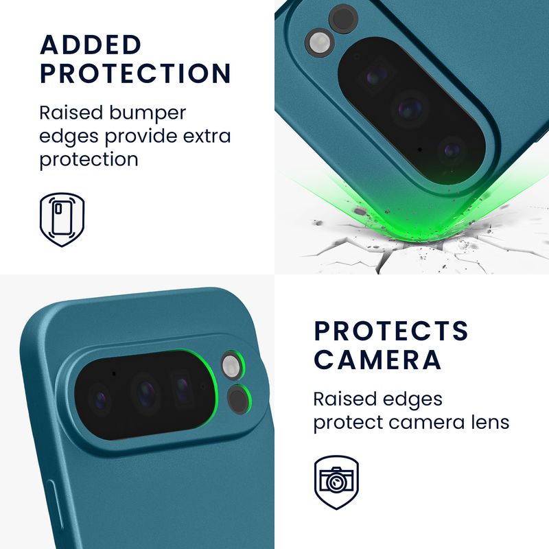 Laptop, Telefoane si Tablete - Telefoane mobile si accesorii - Accesorii Telefoane - Huse telefoane - Husa Kwmobile pentru Google Pixel 10 Pro, anti-alunecare, silicon, albastru caraibian - Infinity.ro
