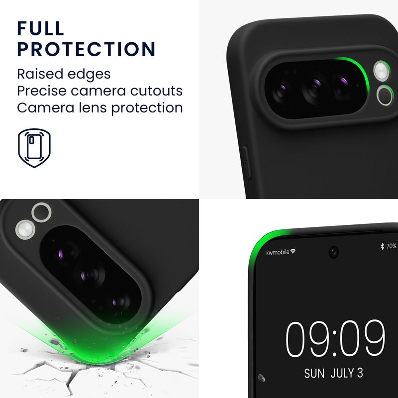 Laptop, Telefoane si Tablete - Telefoane mobile si accesorii - Accesorii Telefoane - Huse telefoane - Husa Kwmobile pentru Google Pixel 10 Pro, anti-alunecare, silicon, negru - Infinity.ro