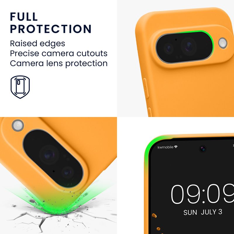 Laptop, Telefoane si Tablete - Telefoane mobile si accesorii - Accesorii Telefoane - Huse telefoane - Husa Kwmobile pentru Google Pixel 10, anti-alunecare, protectie la zgarieturi, silicon, portocaliu - Infinity.ro