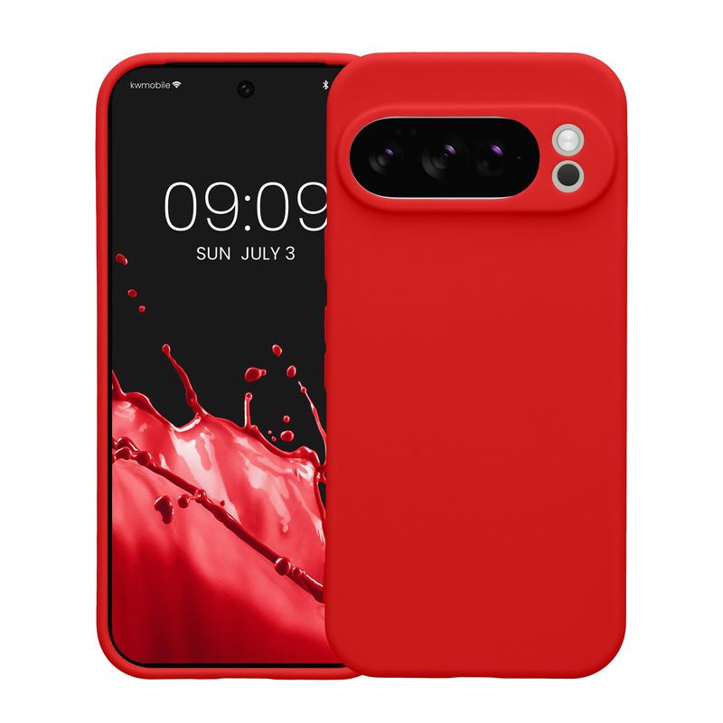 Laptop, Telefoane si Tablete - Telefoane mobile si accesorii - Accesorii Telefoane - Huse telefoane - Husa Kwmobile pentru Google Pixel 10 Pro, anti-alunecare, silicon, rosu - Infinity.ro
