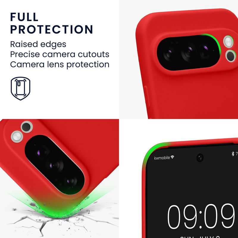 Laptop, Telefoane si Tablete - Telefoane mobile si accesorii - Accesorii Telefoane - Huse telefoane - Husa Kwmobile pentru Google Pixel 10 Pro, anti-alunecare, silicon, rosu - Infinity.ro
