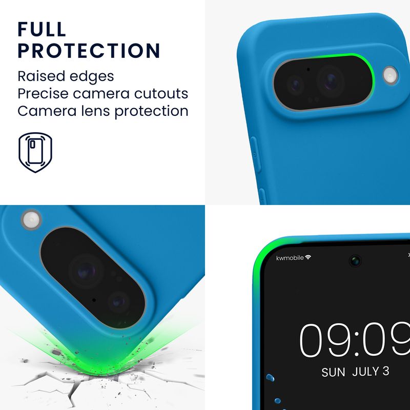 Laptop, Telefoane si Tablete - Telefoane mobile si accesorii - Accesorii Telefoane - Huse telefoane - Husa Kwmobile pentru Google Pixel 10, anti-alunecare, silicon, albastru recif - Infinity.ro