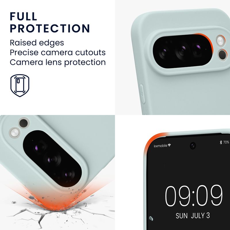 Laptop, Telefoane si Tablete - Telefoane mobile si accesorii - Accesorii Telefoane - Huse telefoane - Husa Kwmobile pentru Google Pixel 10 Pro, anti-alunecare, silicon, menta - Infinity.ro