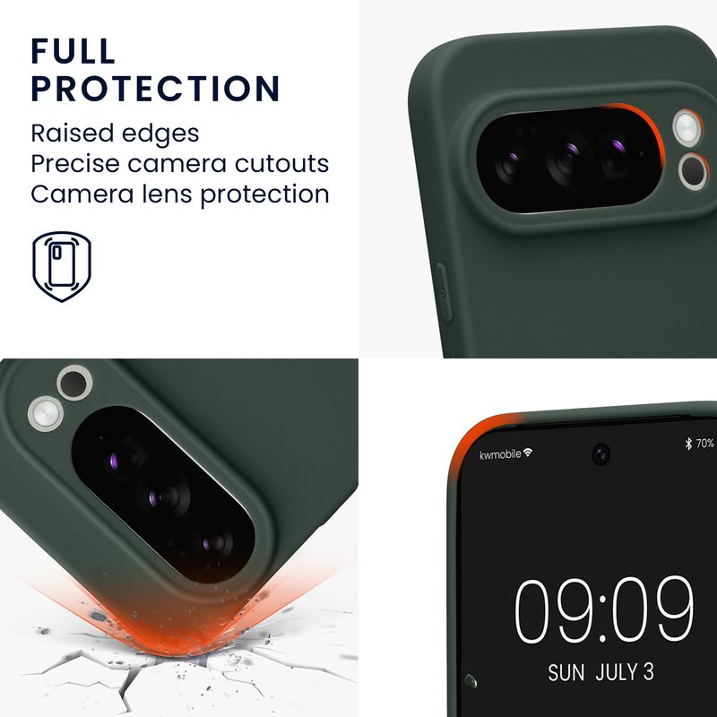 Laptop, Telefoane si Tablete - Telefoane mobile si accesorii - Accesorii Telefoane - Huse telefoane - Husa Kwmobile pentru Google Pixel 10 Pro, anti-alunecare, silicon, verde muschi - Infinity.ro