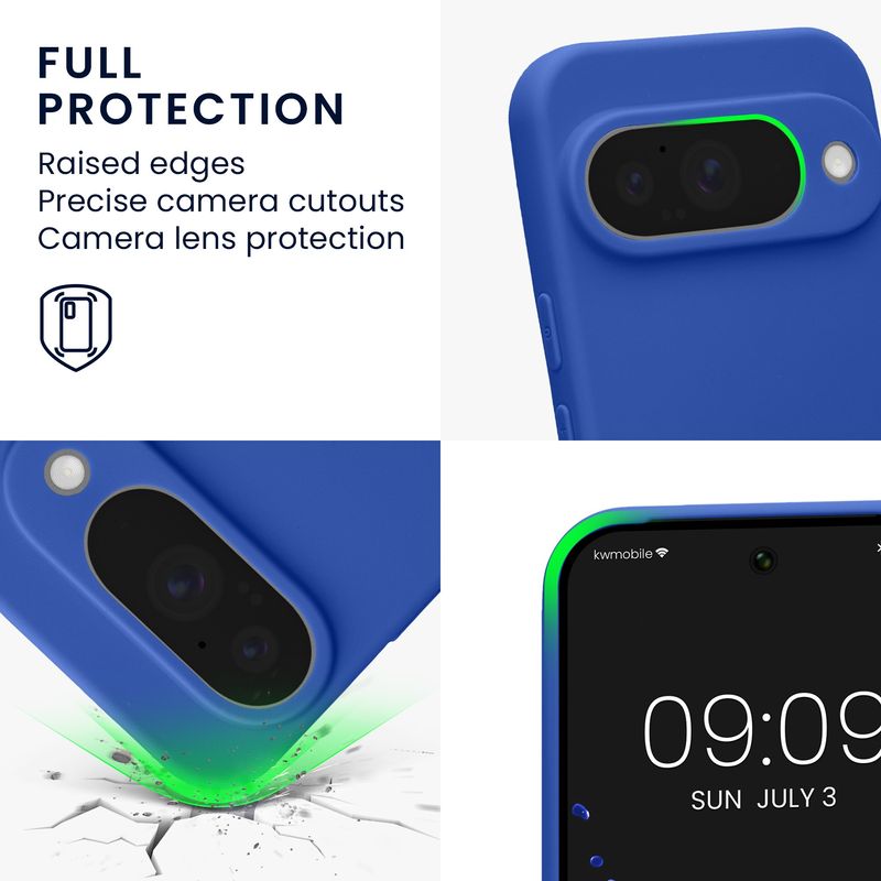Laptop, Telefoane si Tablete - Telefoane mobile si accesorii - Accesorii Telefoane - Huse telefoane - Husa Kwmobile pentru Google Pixel 10, anti-alunecare, silicon, albastru baltic - Infinity.ro