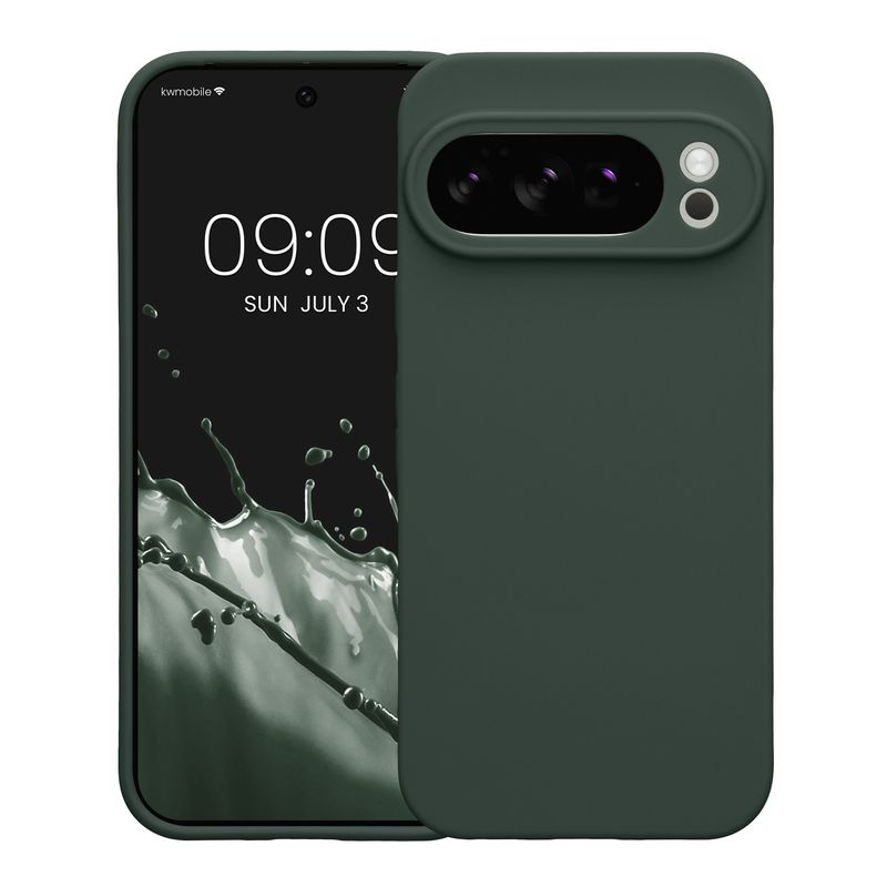Laptop, Telefoane si Tablete - Telefoane mobile si accesorii - Accesorii Telefoane - Huse telefoane - Husa Kwmobile pentru Google Pixel 10 Pro, anti-alunecare, silicon, verde muschi - Infinity.ro