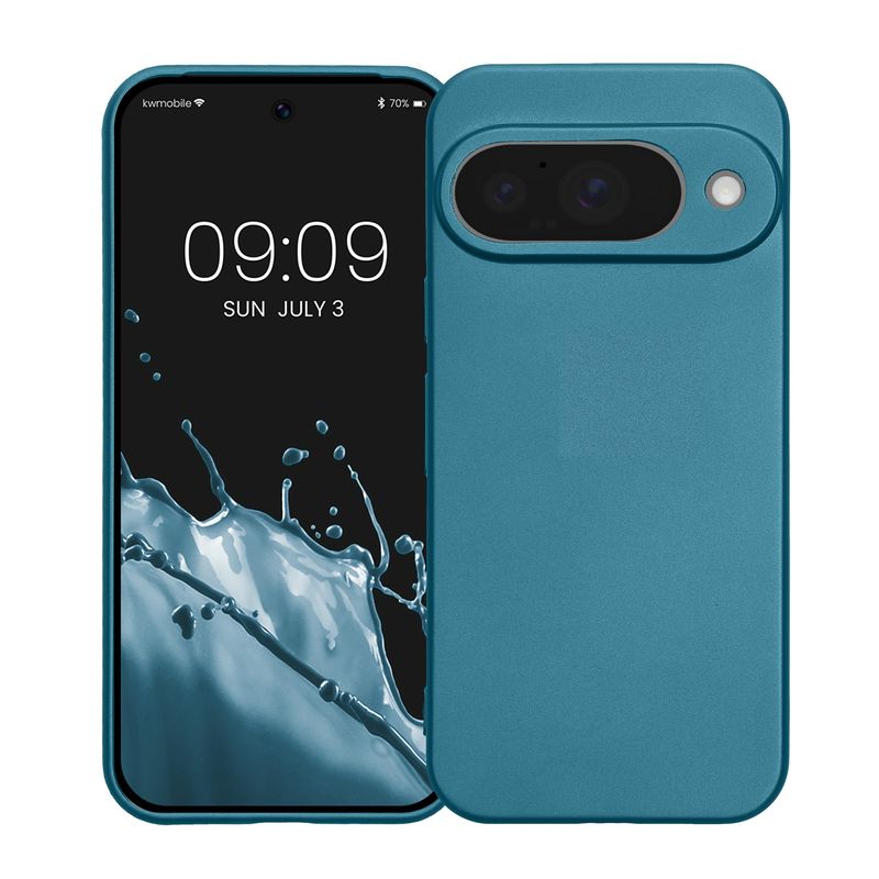 Laptop, Telefoane si Tablete - Telefoane mobile si accesorii - Accesorii Telefoane - Huse telefoane - Husa Kwmobile pentru Google Pixel 10, anti-alunecare, silicon, albastru caraibian - Infinity.ro
