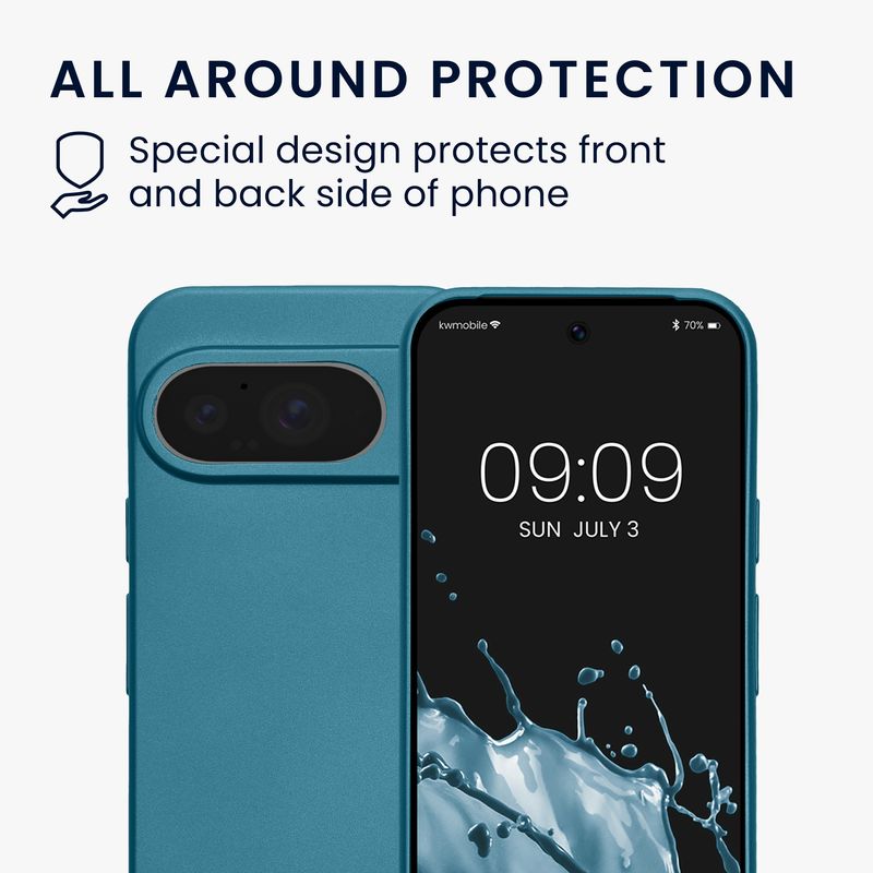 Laptop, Telefoane si Tablete - Telefoane mobile si accesorii - Accesorii Telefoane - Huse telefoane - Husa Kwmobile pentru Google Pixel 10, anti-alunecare, silicon, albastru caraibian - Infinity.ro
