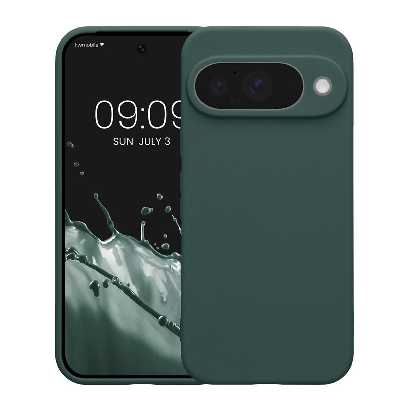 Laptop, Telefoane si Tablete - Telefoane mobile si accesorii - Accesorii Telefoane - Huse telefoane - Husa Kwmobile pentru Google Pixel 10, anti-alunecare, silicon, albastru verzui - Infinity.ro