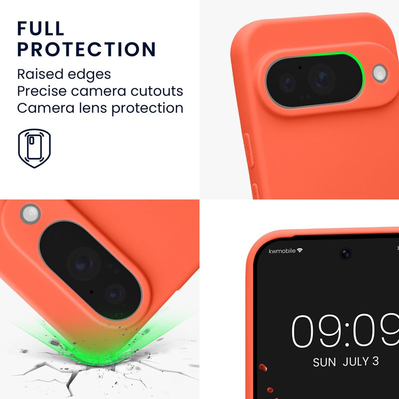 Laptop, Telefoane si Tablete - Telefoane mobile si accesorii - Accesorii Telefoane - Huse telefoane - Husa Kwmobile pentru Google Pixel 10, anti-alunecare, silicon, coral - Infinity.ro