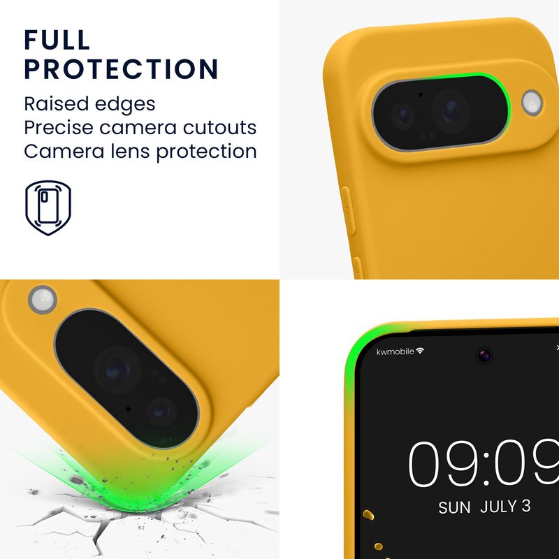 Laptop, Telefoane si Tablete - Telefoane mobile si accesorii - Accesorii Telefoane - Huse telefoane - Husa Kwmobile pentru Google Pixel 10, anti-alunecare, silicon, galben miere - Infinity.ro