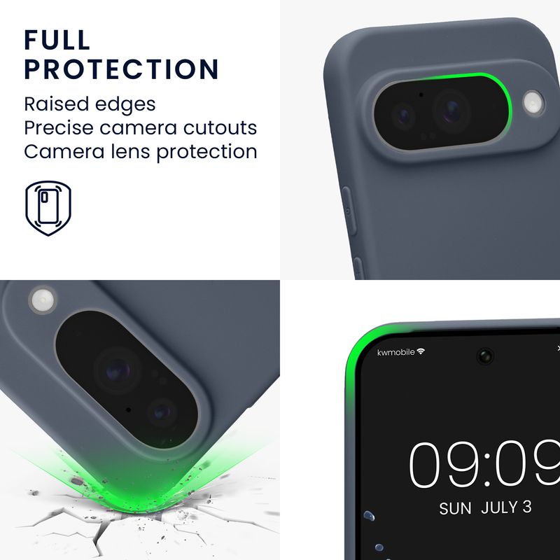 Laptop, Telefoane si Tablete - Telefoane mobile si accesorii - Accesorii Telefoane - Huse telefoane - Husa Kwmobile pentru Google Pixel 10, anti-alunecare, silicon, gri-albastrui - Infinity.ro