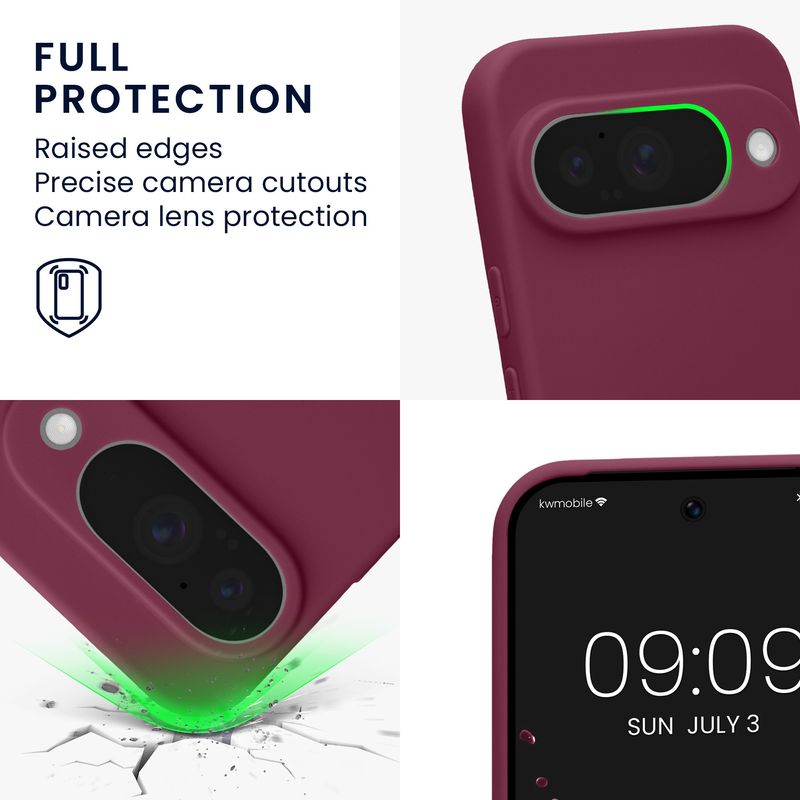 Laptop, Telefoane si Tablete - Telefoane mobile si accesorii - Accesorii Telefoane - Huse telefoane - Husa Kwmobile pentru Google Pixel 10, anti-alunecare, silicon, mov magenta - Infinity.ro