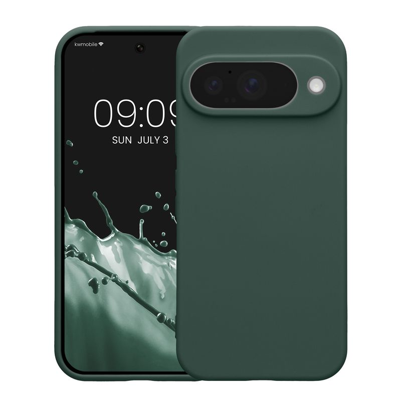 Laptop, Telefoane si Tablete - Telefoane mobile si accesorii - Accesorii Telefoane - Huse telefoane - Husa Kwmobile pentru Google Pixel 10, anti-alunecare, silicon, verde muschi - Infinity.ro