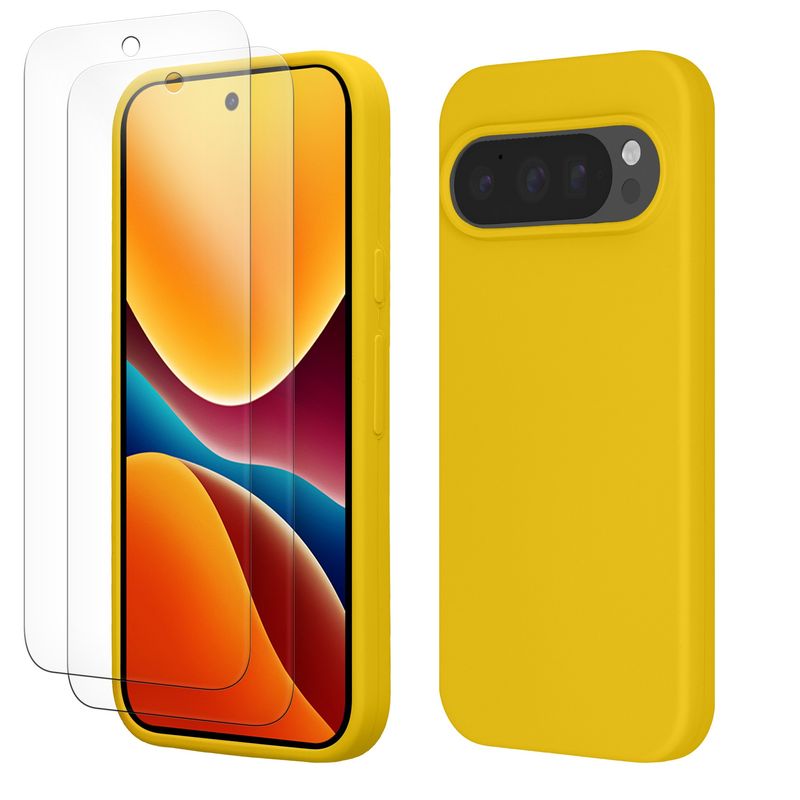Laptop, Telefoane si Tablete - Telefoane mobile si accesorii - Accesorii Telefoane - Huse telefoane - Husa Kwmobile pentru Google Pixel 10/Pixel 10 Pro, anti-alunecare, sticla temperata, galben - Infinity.ro