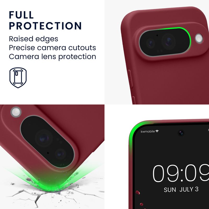 Laptop, Telefoane si Tablete - Telefoane mobile si accesorii - Accesorii Telefoane - Huse telefoane - Husa Kwmobile pentru Google Pixel 10, anti-alunecare, silicon, mov, bordo - Infinity.ro
