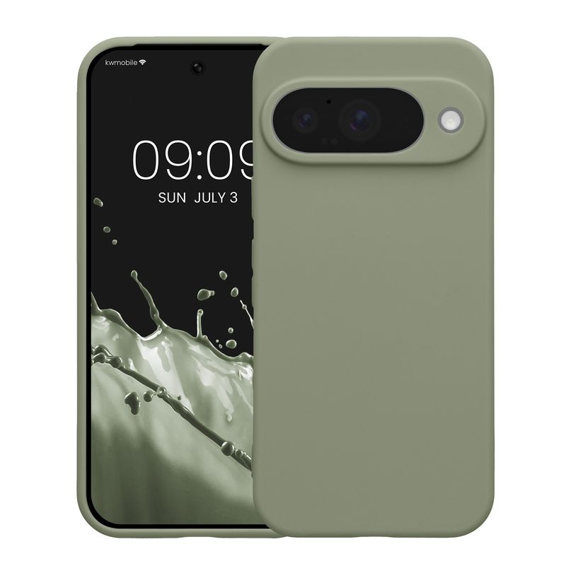 Laptop, Telefoane si Tablete - Telefoane mobile si accesorii - Accesorii Telefoane - Huse telefoane - Husa Kwmobile pentru Google Pixel 10, anti-alunecare, silicon, verde, gri - Infinity.ro